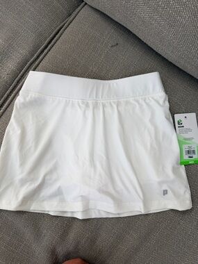 Prince White Athletic Skort with Subtle Logo